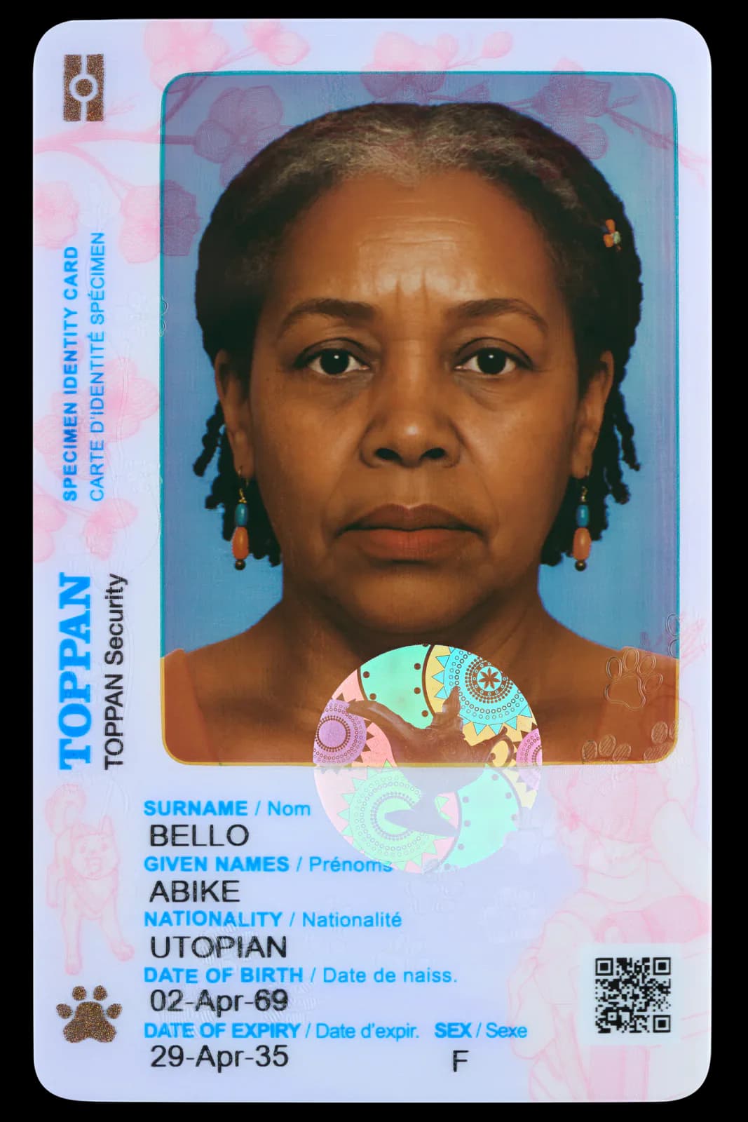 CHROMA polycarbonate identity document specimen