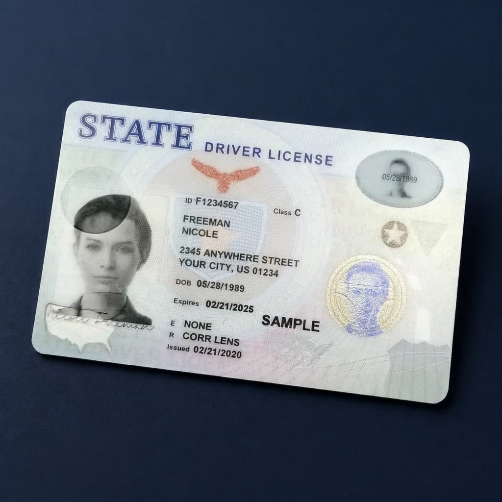 Driver’s license card built to ISO 18013 standards