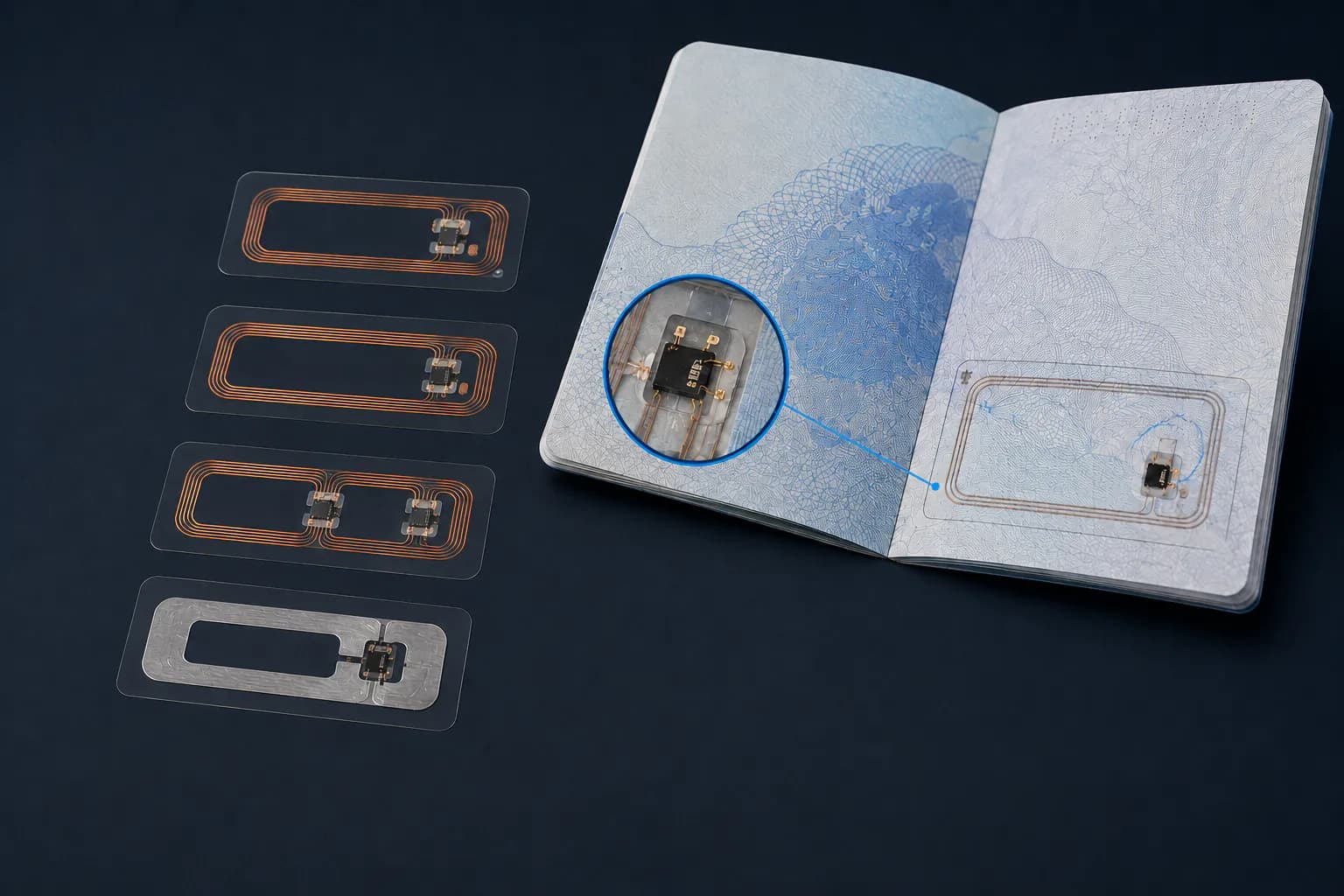 Inlay types and antenna materials